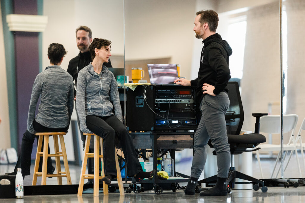 Ballet Idaho's Artistic Director Garrett Anderson and Associate Artistic Director Anne Mueller photographed by Weston McGhee during Cinderella rehearsals